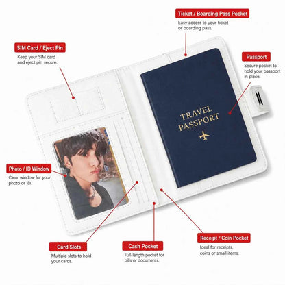 HavenRue BTS-Inspired Passport Holder & Travel Wallet Organizer
