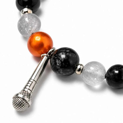 HavenRue BTS-Inspired Beaded Charm Bracelet with Microphone & Star Charms