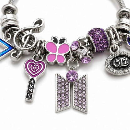 HavenRue BTS-Inspired ARMY Fan Support Charm Bracelet