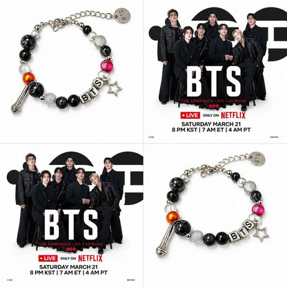 HavenRue BTS-Inspired Beaded Charm Bracelet with Microphone & Star Charms