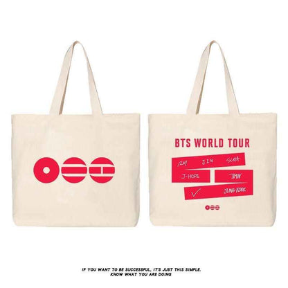 HAVENRUE BTS-Inspired World Tour Double-Sided Canvas Tote Bag