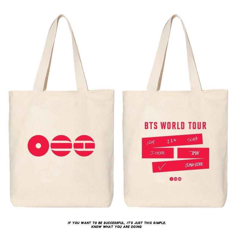 HAVENRUE BTS-Inspired World Tour Double-Sided Canvas Tote Bag