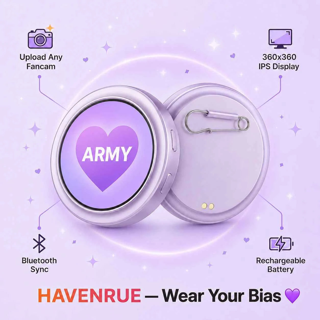 HavenRue BTS Electronic Display Badge